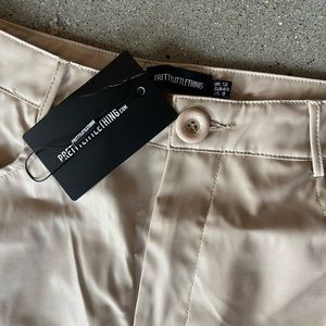 Cream pleather pants